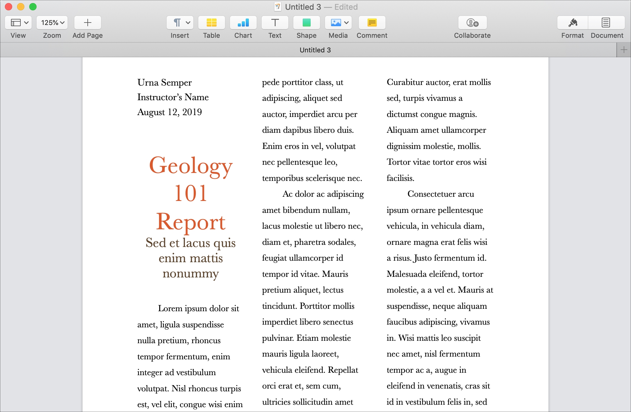 multiple columns in word for mac
